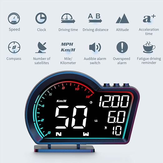 ACECAR Digital GPS Speedometer Universal Car Head Up Display - Image 2