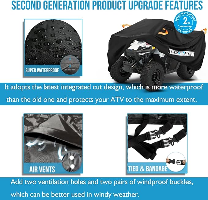 ATV Cover, Waterproof for Polaris Sportsman Yamaha Grizzly Honda FourTrax - Image 2