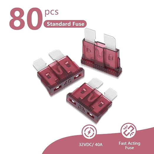 40 Amp Standard Fuse, 40A Car Blade Fuses - Image 2