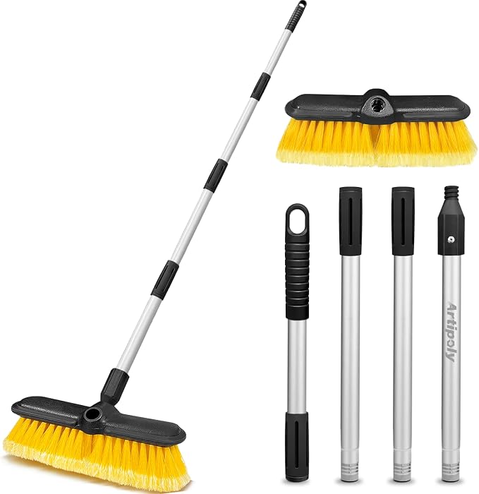 65" Car Wash Brush with Extension Pole, Car Wash 10” Dip Soft Brush, No Scratch by ARTIPOLY