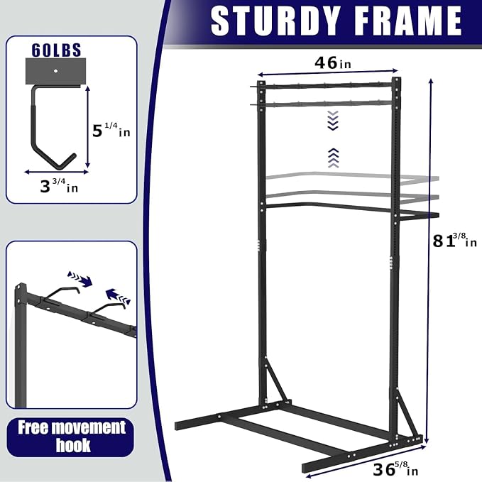 Freestanding Bike Storage Rack, Vertical Bike Holder Holds Up to 5 Bikes - Image 3