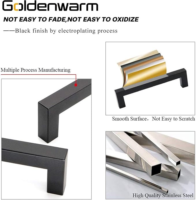 goldenwarm 200 Pack 5 Inch Black Cabinet Handles - Image 3