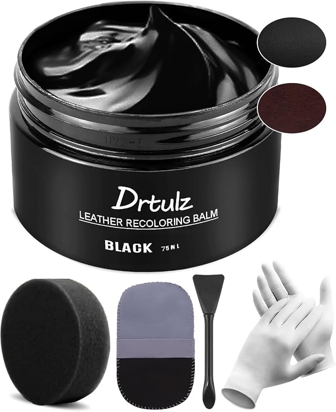 Black Leather Recoloring Balm, Leather Color Restorer Conditioner, Leather by drtulz