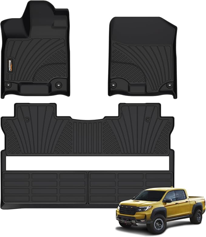 Binmotor-Floor Mats for 2017-2025 Honda Ridgeline Crew Cab, Front & 2nd Row by VisittheBinmotor