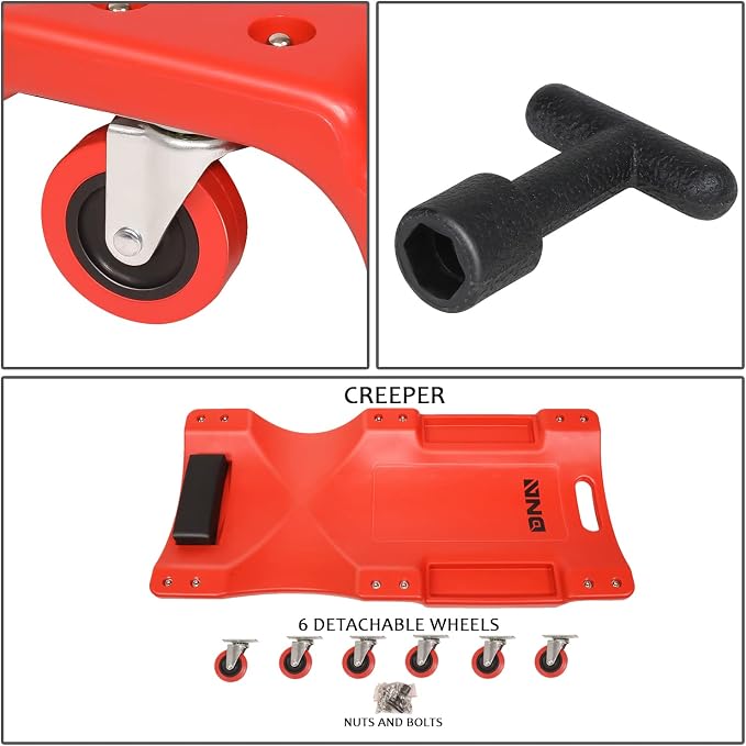 DNA MOTORING TOOLS-00201 36" L X 17" W x 4.25" H Vehicle Repair Low Profile - Image 6