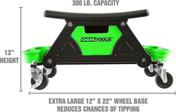 OEMTOOLS 24986 Heavy-Duty Rolling Workbench and Creeper Seat, Mechanics Stool - Image 3