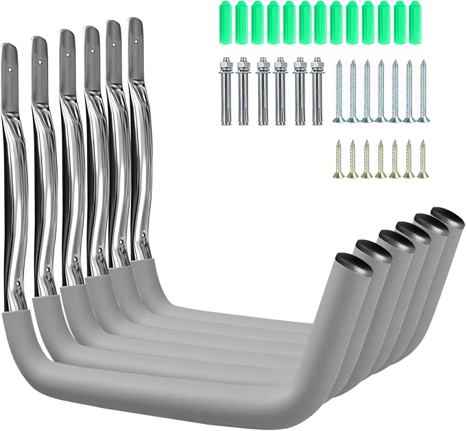 6 Pack Garage Hooks Heavy Duty, Garage Storage Organizer by FIGHT+FOR+YOU