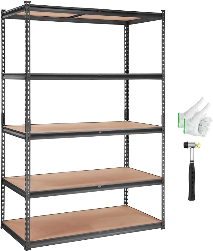 VEVOR Storage Shelving Unit, 5-Tier Adjustable Storage Shelves, Metal Shelves by VEVOR