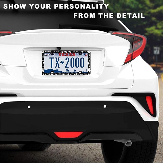 2 Pieces Paw Print License Plate Frames - Image 2