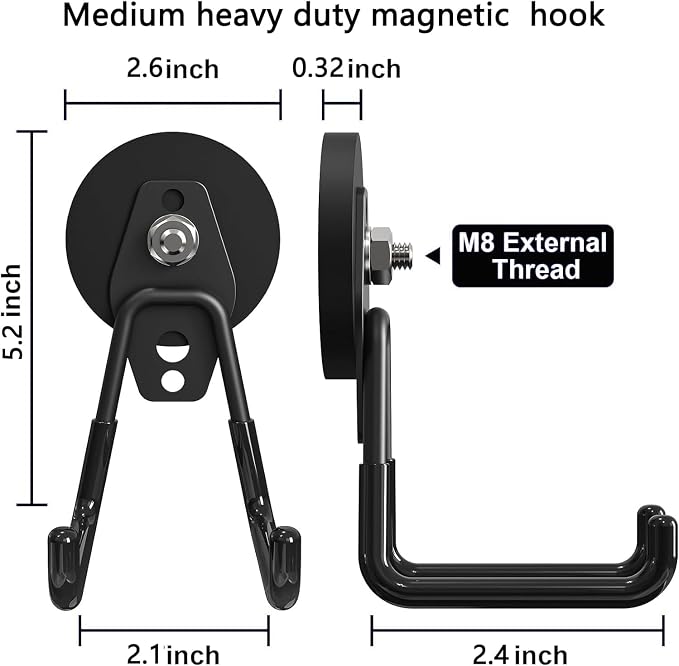 Heavy Duty Magnetic Hooks, Garage Hook, Anti-Slide Garage Hanger, Magnetic - Image 3