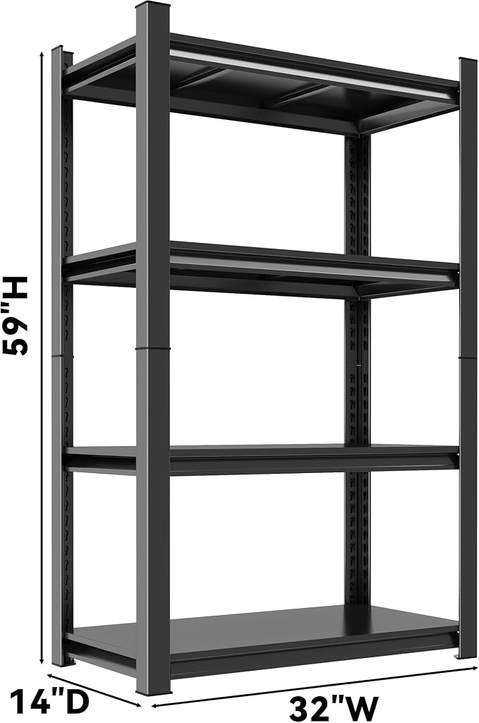 59" H Garage Shelving 2400LBS Capacity Heavy Duty Storage Shelves, Adjustable 4 - Image 3