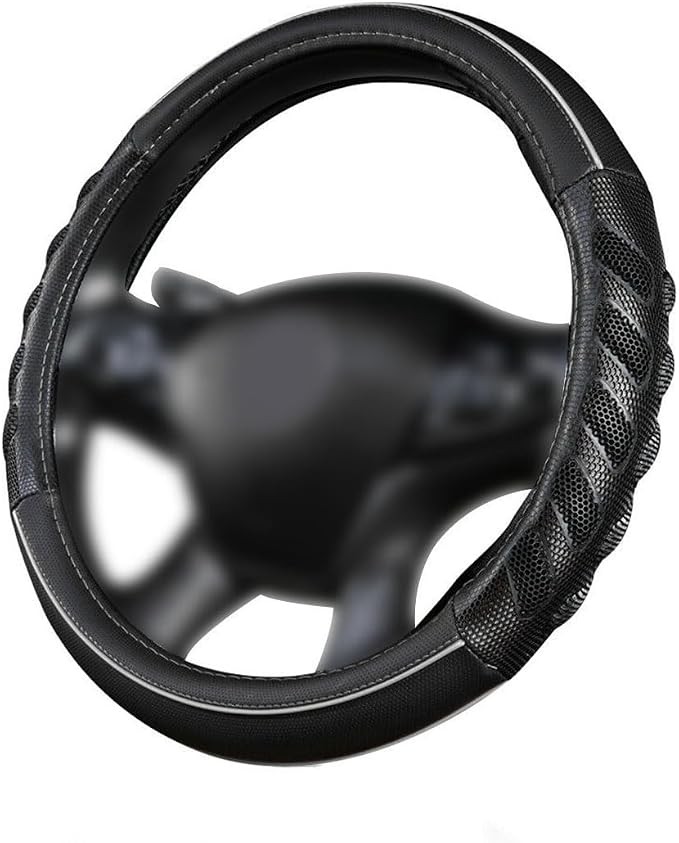 Flying Banner car Steering Wheel Cover Faux Leather Massage Universal fit 3D by FlyingBanner