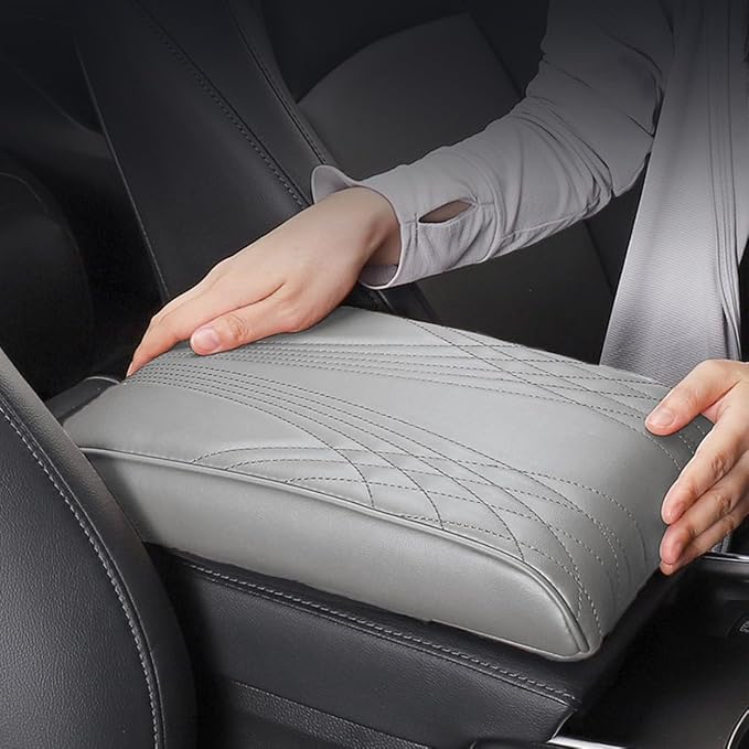 Car Center Console Cover, Memory Foam Car Armrest Cushion, Leather Arm Rest - Image 7