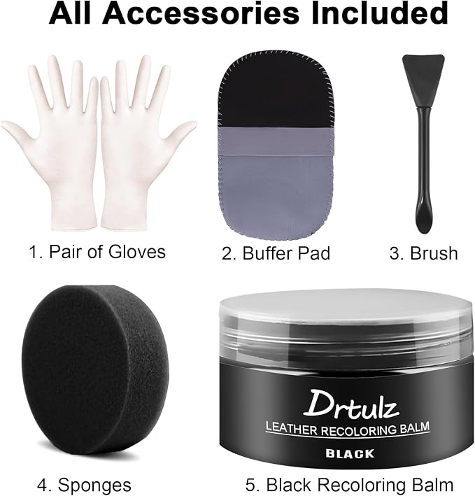 Black Leather Recoloring Balm, Leather Color Restorer Conditioner, Leather - Image 6