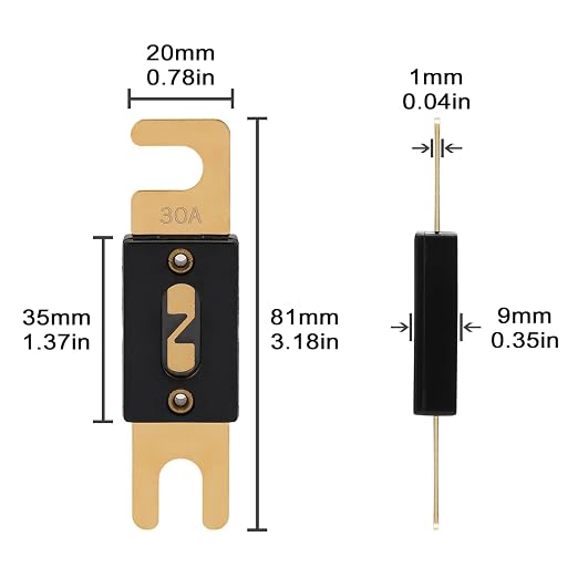 30A ANL Fuse 30 Amp Inline Blade Fuses 32V - Image 2