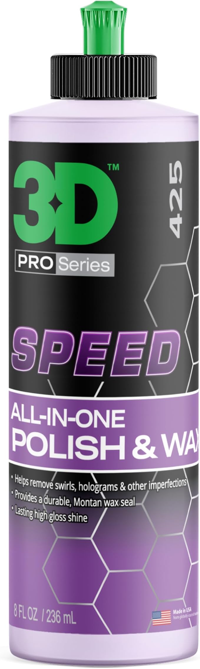 3D Speed All-In-One Polish & Wax – Scratch & Swirl Remover, Easy Application – by 3DCarCare