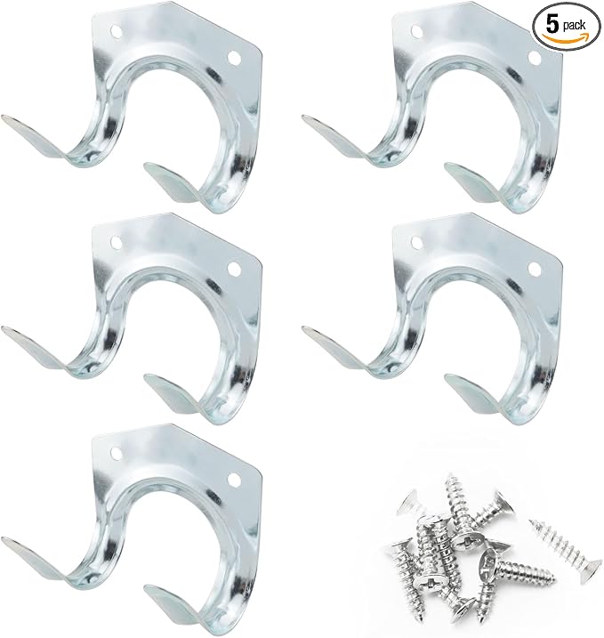 5PCS Garage Hooks Tool Organizer Wall Mounted Double Tool Hanger Hooks Set by ITROLLE