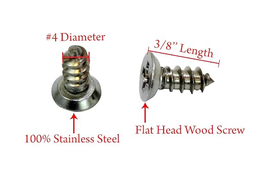 Bolt Dropper #4 x 3/8" Stainless Steel Flat Head Phillips Wood Screw, 18-8 - Image 2