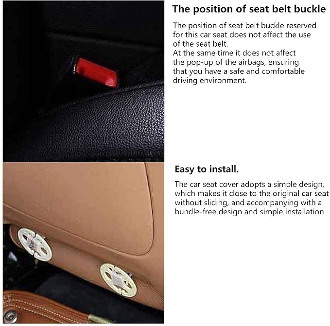 Leather Bottom Car Seat Covers, Front Seat Only Black Ice Silk Car Seat Cushion - Image 8
