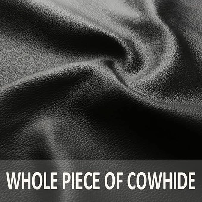 Cowhide Steering Wheel Cover Heat Resistant Anti-Slip Car Wheel Wrap Compatible - Image 2
