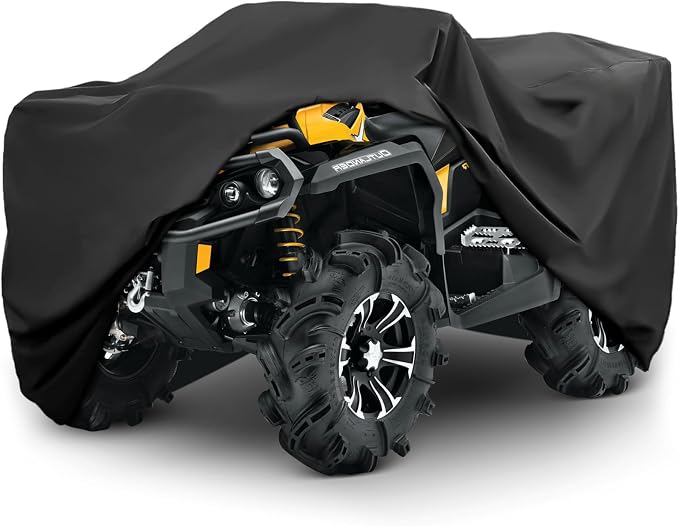 XYZCTEM Waterproof ATV Cover, Heavy Duty Black Protects 4 Wheeler from Snow by XYZCTEM