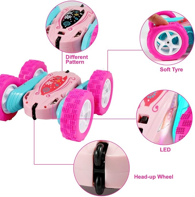 FREE TO FLY Rc Stunt Cars: Double Sided 360°Flip Rotating 4WD Race Car Toy - Image 2