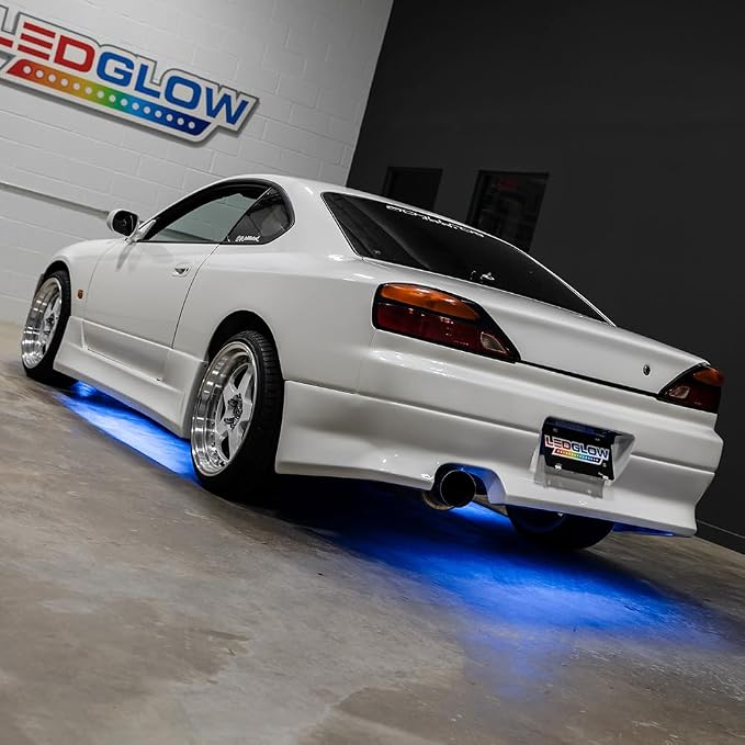 LEDGlow 4pc Blue LED Flexible Car Slimline Underbody Underglow Accent Neon - Image 5