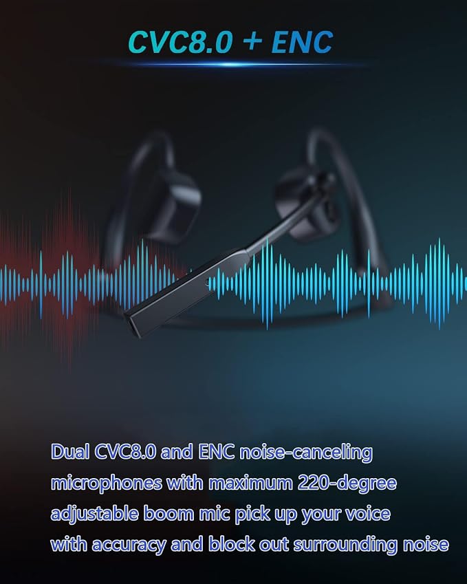 Bluetooth Headphones with Mic Open Ear Headphones Bluetooth 5.2 Headset with - Image 3