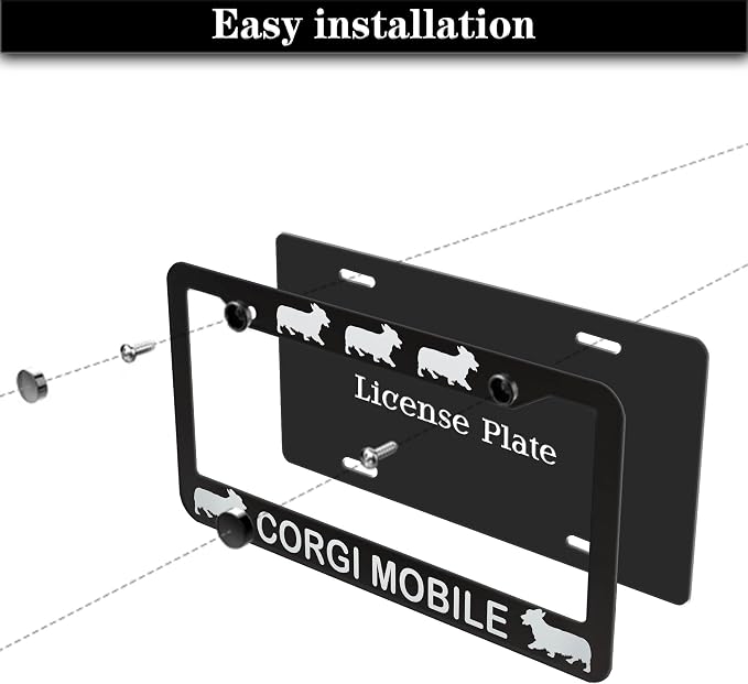 License Plate Frames for Women Black and White License Plate Frame for Men - Image 7