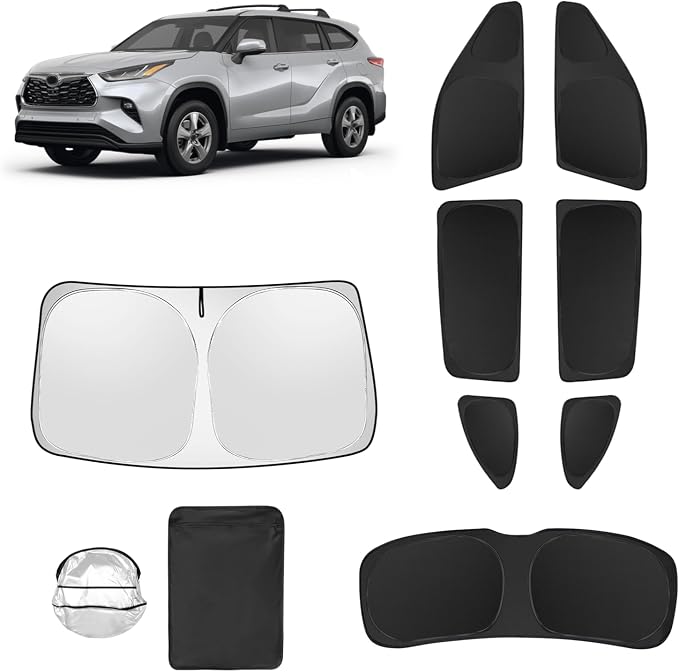 8pcs Car Window Shades for Toyota Highlander 2020-2025 Accessories, Windshield - Image 2