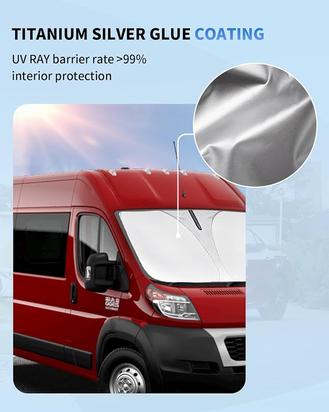 Windshield Sunshade for 2014-2024 2025 2026 Dodge Ram ProMaster Accessories - Image 3