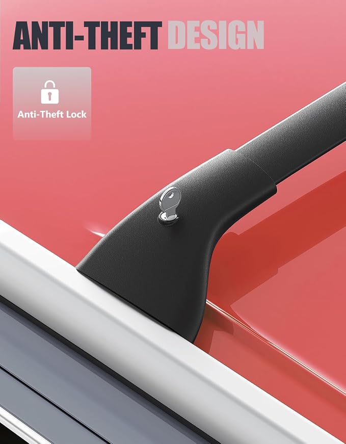 KINGGERI Lockable 220lbs Roof Rack Cross Bars Compatible - Image 5