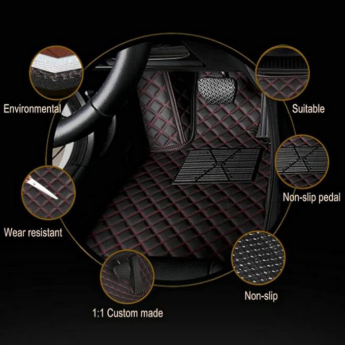 Custom Colors Car Floor Mats Black Pink - Image 2