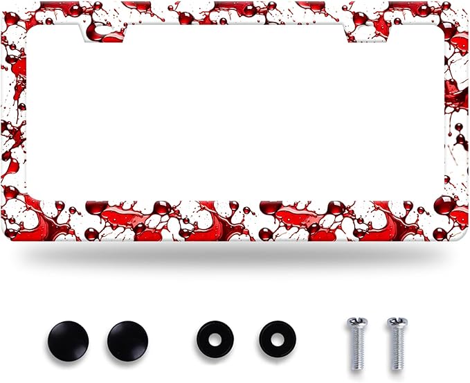 Scarry Blood Splattered License Plate Frame Halloween License Plate Stainless by GORSNKYE
