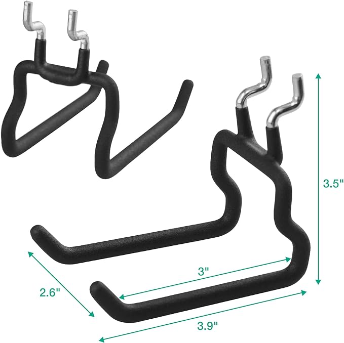 G.CORE 8-Pack Pegboard Hooks, Peg Board Tool Utility Hooks & Hangers Fit 1/4" - Image 4