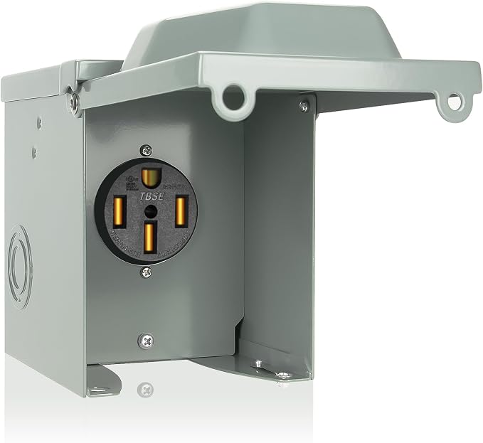 50 Amp RV Power Outlet Box, 125/250 Volt NEMA 14-50R Receptacle, Lockable by BEBOBLY
