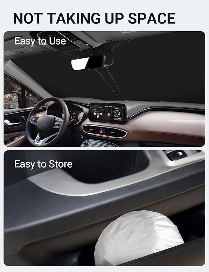 Proadsy for Hyundai Santa Fe 2019-2025 Windshield Sun Shade 4-Layer Foldable - Image 8