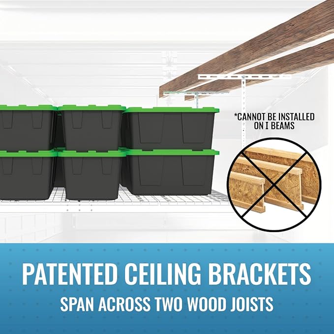 MonsterRax Overhead Garage Storage Racks 3x8’ Ceiling Mounted Shelving - Image 7