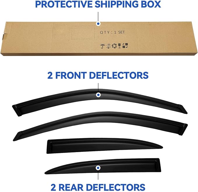 Window Visors Rain Guards for Honda Civic 2001 2002 2003 2004 2005, Out-Channel - Image 5