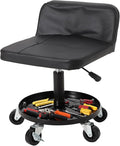Garage Stool, 16”-21” Adjustable Rolling Mechanic Stool by Unknown