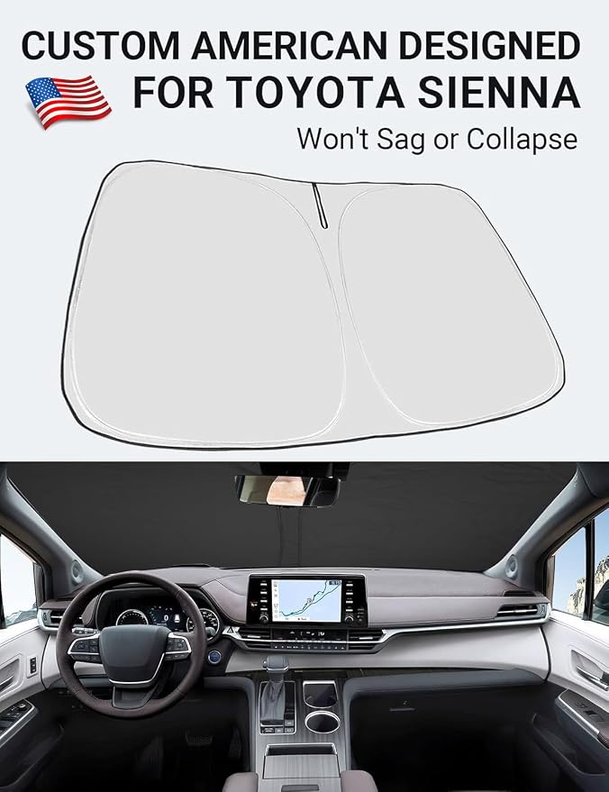 Proadsy Custom Fit 2021-2025 Sienna Mini L LE SE XLE Limited Van Windshield Sun - Image 2