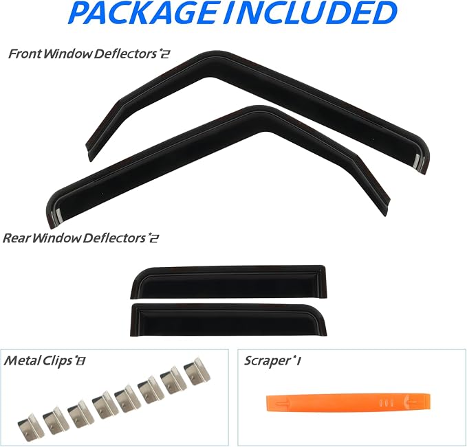 in-Channel Rain Guards Fit for 2018-2025 Jeep Wrangler JL/Gladiator 4-Door - Image 5