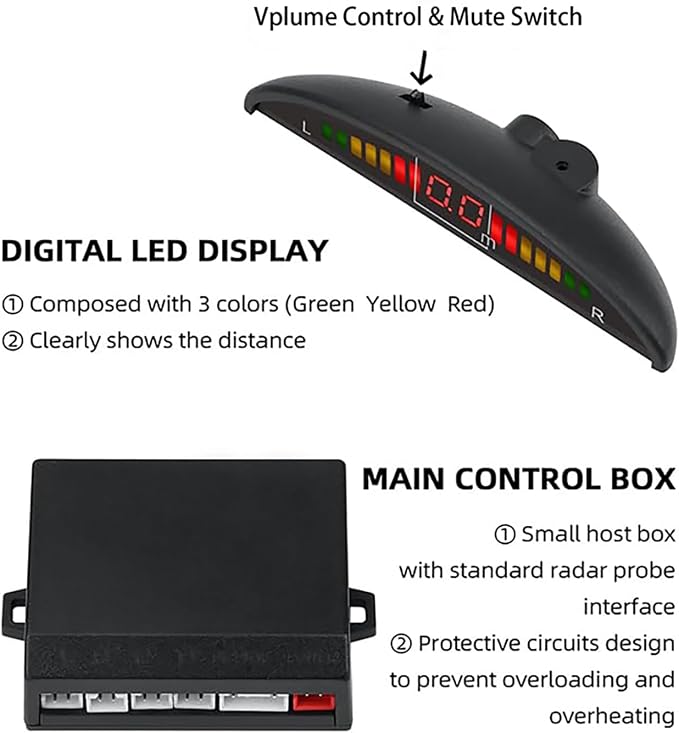 Car Reverse Backup Parking Sensor Radar System kit The LED Display - Image 7