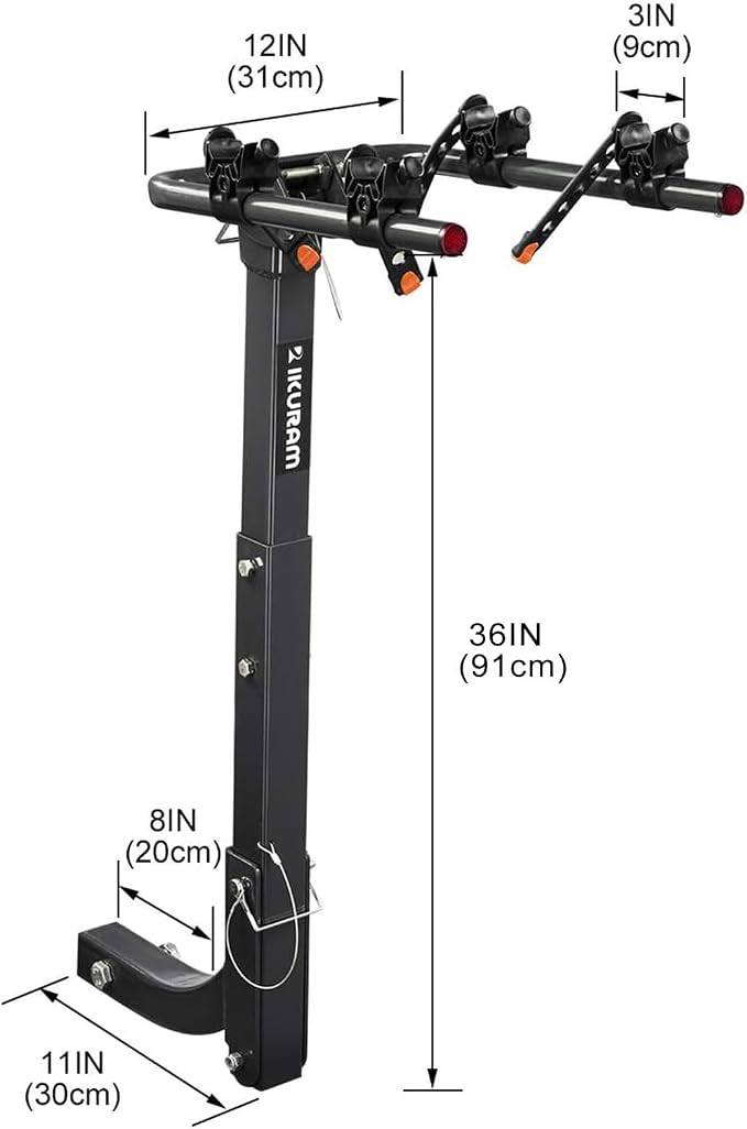 2 Bike Rack Bicycle Carrier Racks Hitch Mount Double Foldable Rack - Image 2