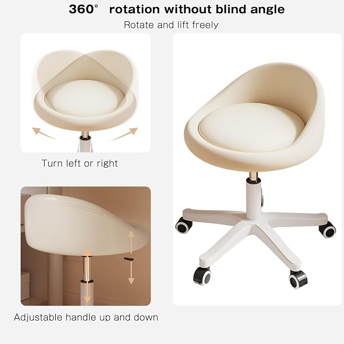Rolling Stool Set of 4 Rolling Hydraulic Salon Stool - Image 3