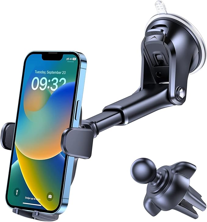 OQTIQ 3-in-1 Car Phone Mount – Dashboard, Windshield & Air Vent Holder - Image 8