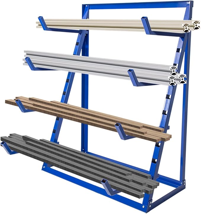 4 Tier Steel Horizontal Storage Rack, Heavy Duty Free Standing Bar Storage - Image 2