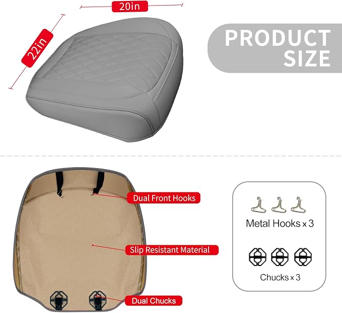 1 Pack Leather Front Car Seat Cover Bottom Car Seat, Anti-Slip and Full Wrap - Image 2