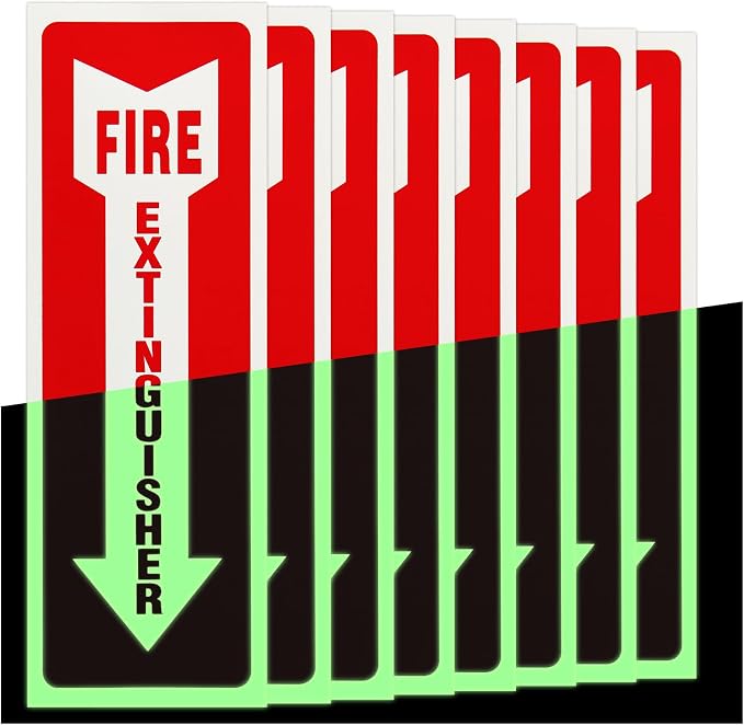 Madrigal Fire Extinguisher Glow in the Dark Sticker Sign, fire extinguisher sign by Unknown