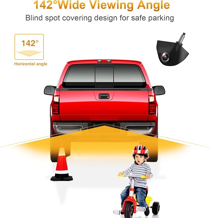 Backup Camera, Real 142° Wide Angle Reverse Camera, HD Vehicle Backup Cameras - Image 2